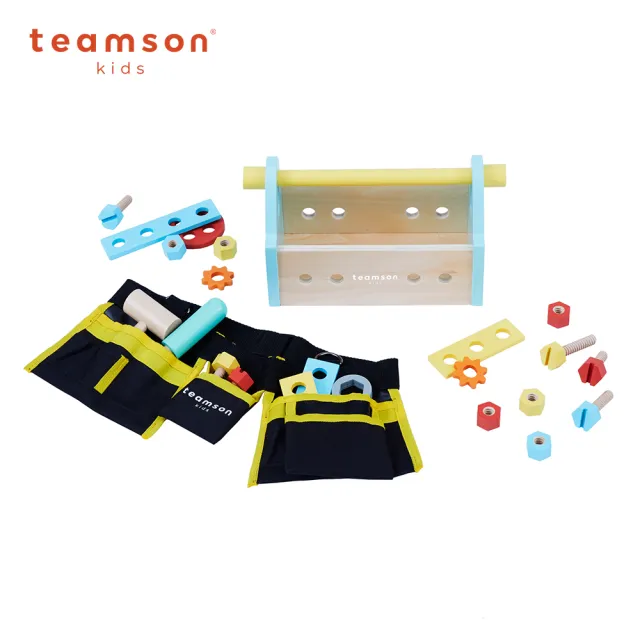 【Teamson】小幫手可木製工具手提盒玩具組