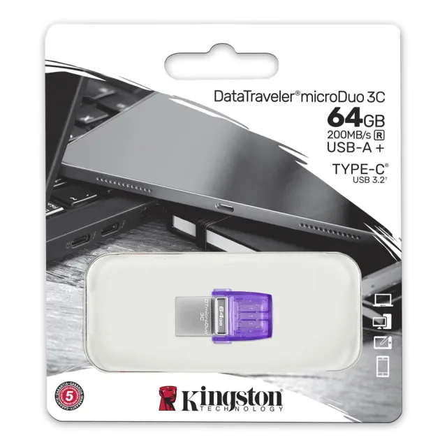 【Kingston 金士頓】64GB DTDUO3CG3 DataTraveler Type-C USB3.2 隨身碟(平輸 DTDUO3CG3/64GB)
