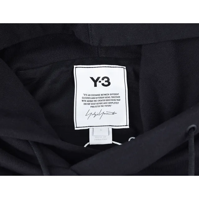 【Y-3 山本耀司】Y-3字母印花LOGO純棉長袖連帽T恤(平輸品/男款/黑)