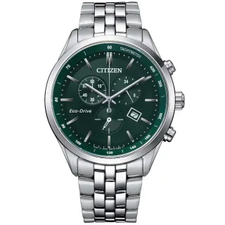 【CITIZEN 星辰】GENTS 三眼計時風格光動能男錶/42mm 母親節(AT2149-85X)