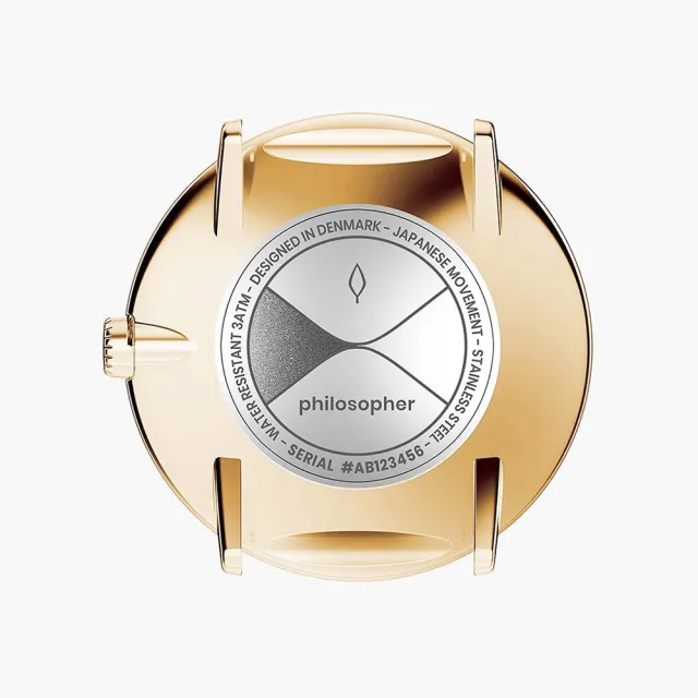 【Nordgreen 官方直營】Philosopher 哲學家 香檳金系列 復古指針棕真皮錶帶手錶 36mm
