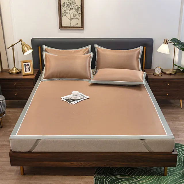 【EZlife】輕奢碳光涼感冰絲涼蓆-120x200cm(附枕頭套x1)