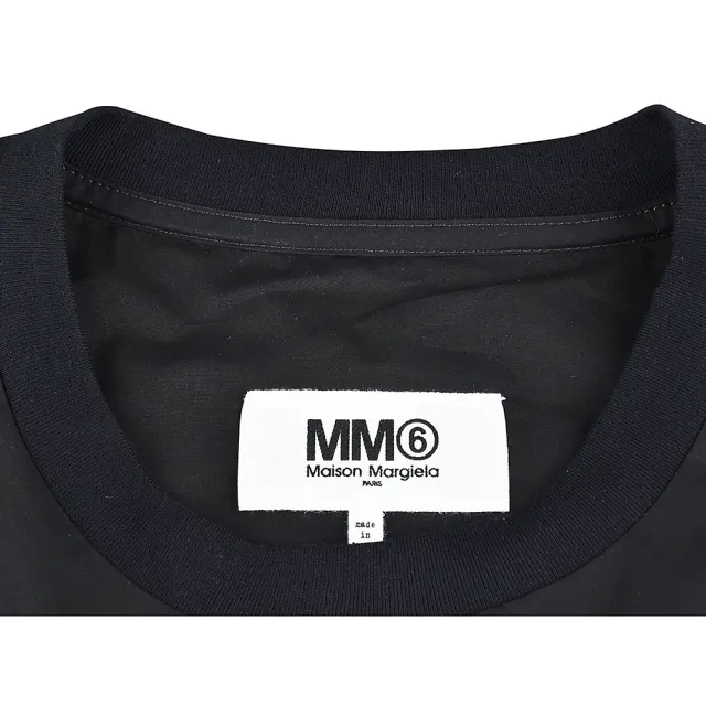 【MM6 MAISON MARGIELA】MM6 Maison Margiela字母LOGO棉質短袖T恤(女款/黑)