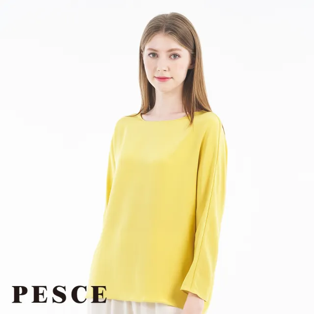 【PESCE】長袖寬鬆版圓領上衣、重磅桑蠶絲上衣(#素色#真絲#棉)