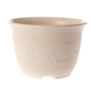 【特力屋】富貴花盆6吋 米白色