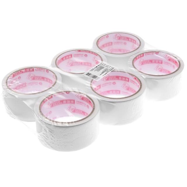 【特力屋】鹿頭牌 PVC布紋膠帶 白色 48mmx14M 六卷