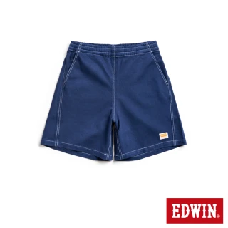 【EDWIN】男女裝 工裝後染短褲(丈青色)