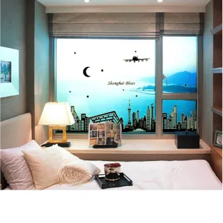 【特力屋】高級無痕環保夜光壁貼 上海 60x90cm