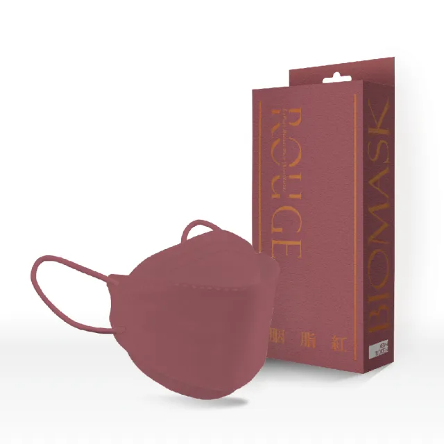 【BioMask杏康安】四層成人醫用口罩- 莫蘭迪系列-胭脂紅-10入/盒(醫療級、韓版立體、台灣製造)