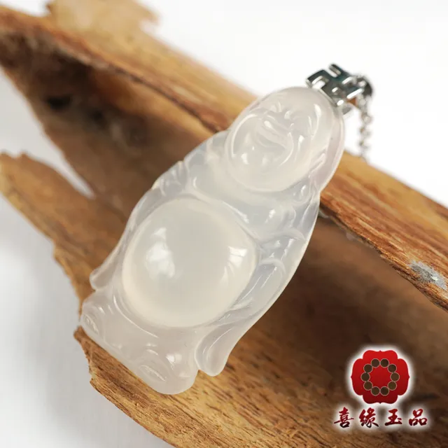 【喜緣玉品】彌勒佛 白玉髓 光明福臨 項鍊(開運風水)