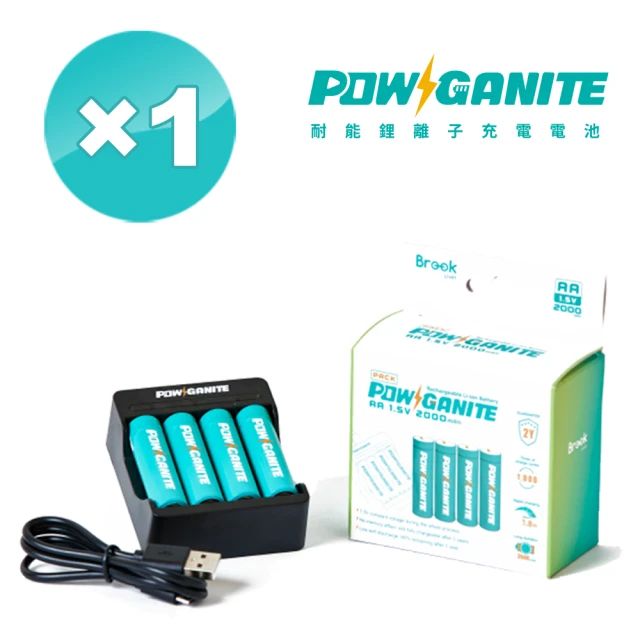 【POWGANITE】耐能鋰離子充電電池組(電力強勁到底 高效循環壽命)