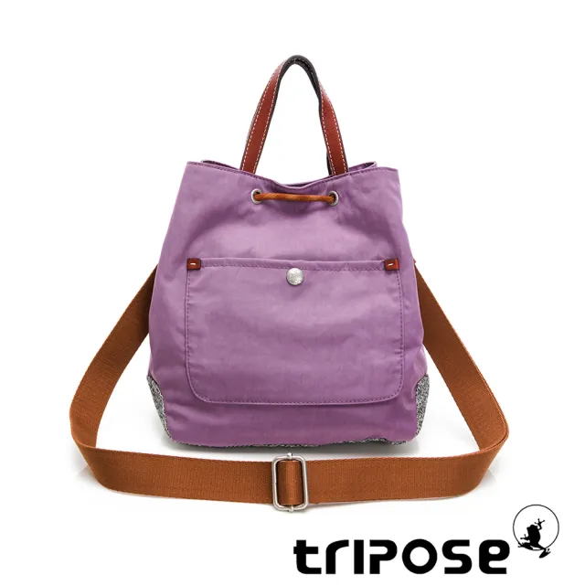 【tripose】漫遊系列岩紋手提斜背水桶包(夢幻紫)