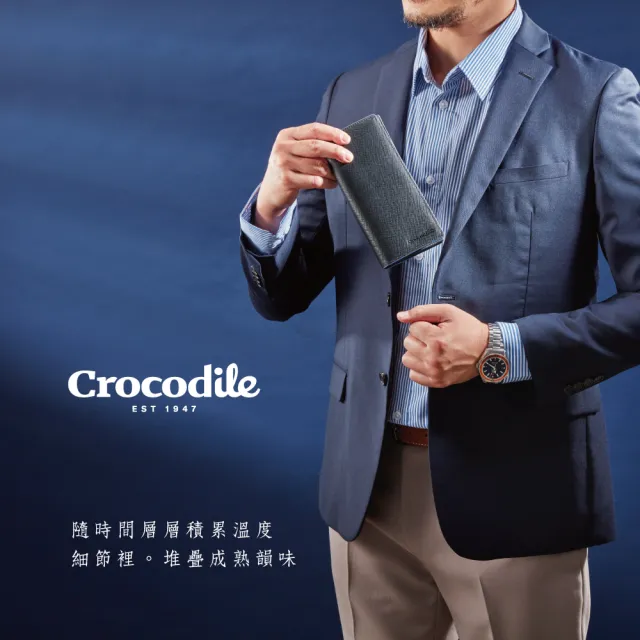 【Crocodile】長夾 拉鍊包 14卡 Titan2系列-0103-10507-黑色-鱷魚皮件-原廠公司貨(男生皮夾 錢包推薦)