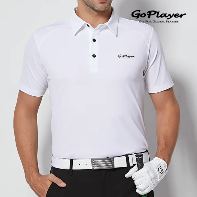 【GoPlayer】男高爾夫短袖上衣-白體肩網(高爾夫球衫 polo衫 運動衫)