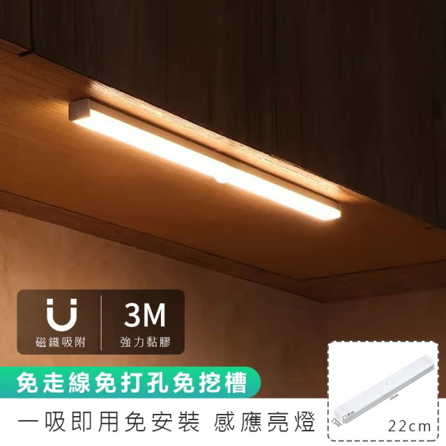【麥瑞】LED可調感應燈-22cm(LED感應燈 感應 燈條 衣櫥燈 衣櫃燈 走廊燈 櫥櫃燈 床頭燈 露營燈 展示燈)