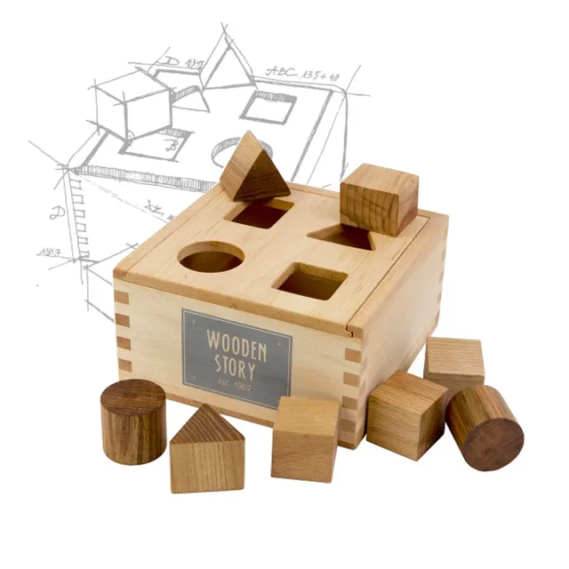 【Wooden Story】形狀配對箱(自然木頭色)