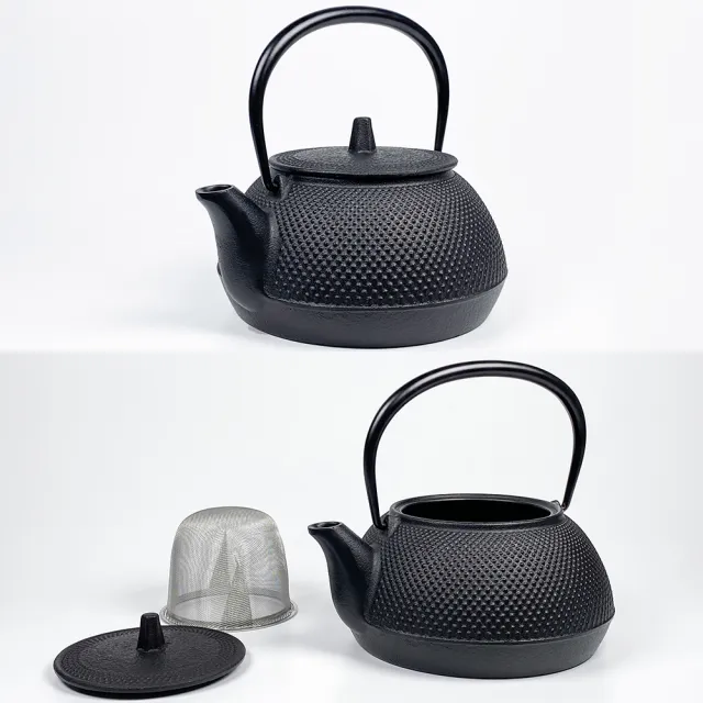 【南部鐵器】福介商店 日本鑄鐵壺 岩鑄 新霰 5型鐵壺兼用急須0.65L 鐵瓶 泡茶壺 煮水壺