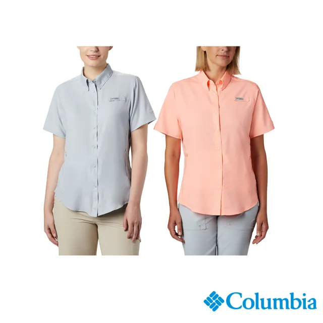 【Columbia 哥倫比亞 官方旗艦】女款-Omni-ShadeUPF50快排短袖襯衫-粉紅(UFL72770PK / 2022年春夏商品)