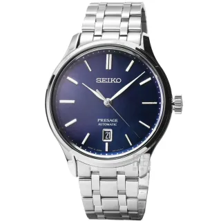 【SEIKO 精工】SEIKO PRESAGE 精工調酒師機械鋼帶錶-藍(SRPD41J1)