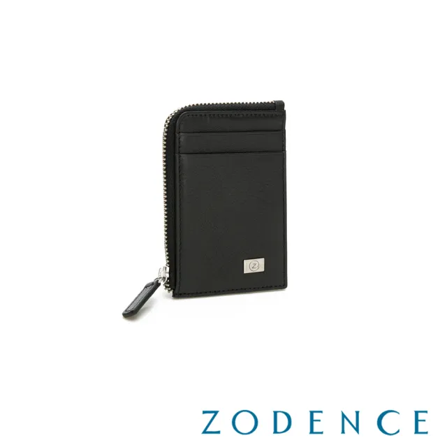 【ZODENCE 佐登司】SLEEK進口牛皮卡片零錢包(黑)