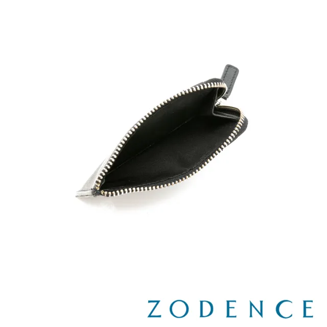 【ZODENCE 佐登司】SLEEK進口牛皮卡片零錢包(黑)