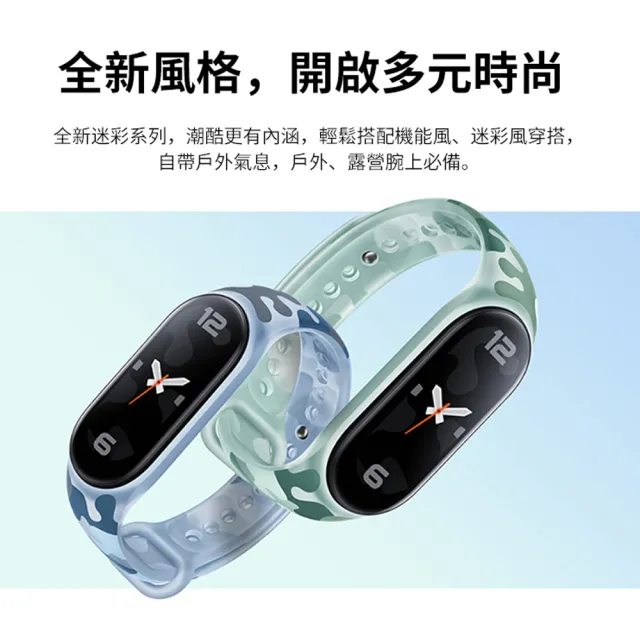 【ANTIAN】小米手環7 迷彩漸變矽膠替換腕帶運動錶帶