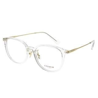 【COACH】光學眼鏡 貓眼圓框(透明 金#HC6160D 5111)