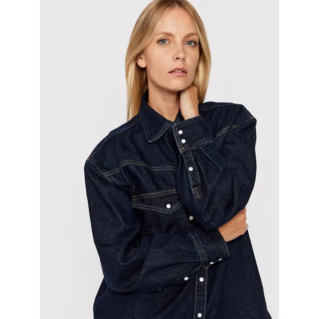 【LEVIS 官方旗艦】女款 XL版牛仔襯衫外套 / 原色 / 質感珍珠釦 熱賣單品 A3364-0000