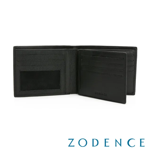 【ZODENCE 佐登司】SLEEK進口牛皮7卡短夾(黑)