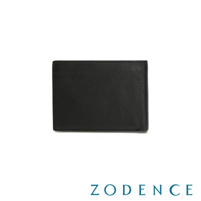 【ZODENCE 佐登司】SLEEK進口牛皮零錢袋7卡短夾(黑)