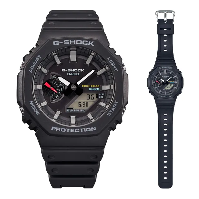 【CASIO 卡西歐】G-SHOCK 藍牙 太陽能 八角防護構造雙顯手錶 禮物 開學(GA-B2100-1A)