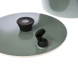 【HOLA】陶瓷不沾導磁雙耳湯鍋3件組附矽膠隔熱套含蒸隔-綠