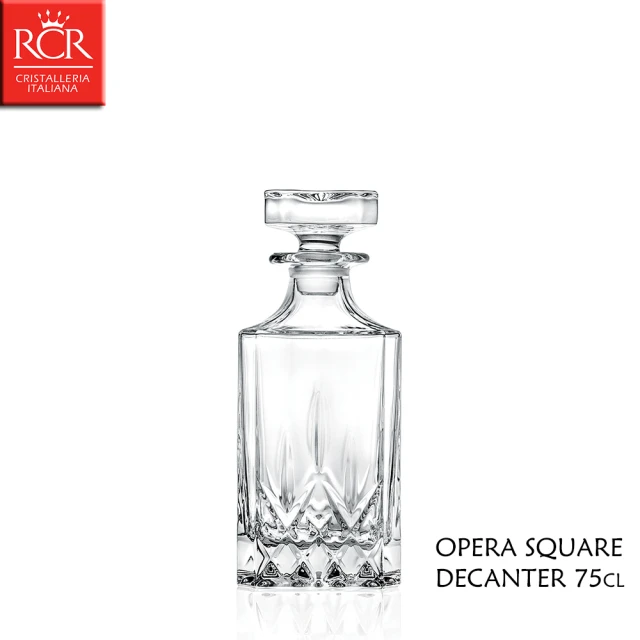 義大利RCR Opera 方形水晶雕花酒瓶 750mL 酒樽