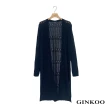 【GINKOO 俊克】簍空長版針織薄外套