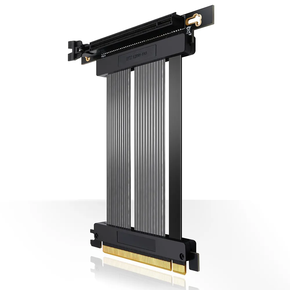 【EZDIY-FAB】新型PCIe4.0 16x VGA 顯示卡 延長排線 20cm 90度(顯卡延長排線)