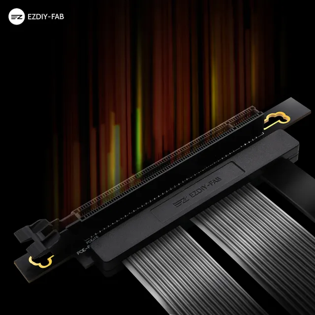 【EZDIY-FAB】新型PCIe4.0 16x VGA 顯示卡 延長排線 20cm 90度(顯卡延長排線)