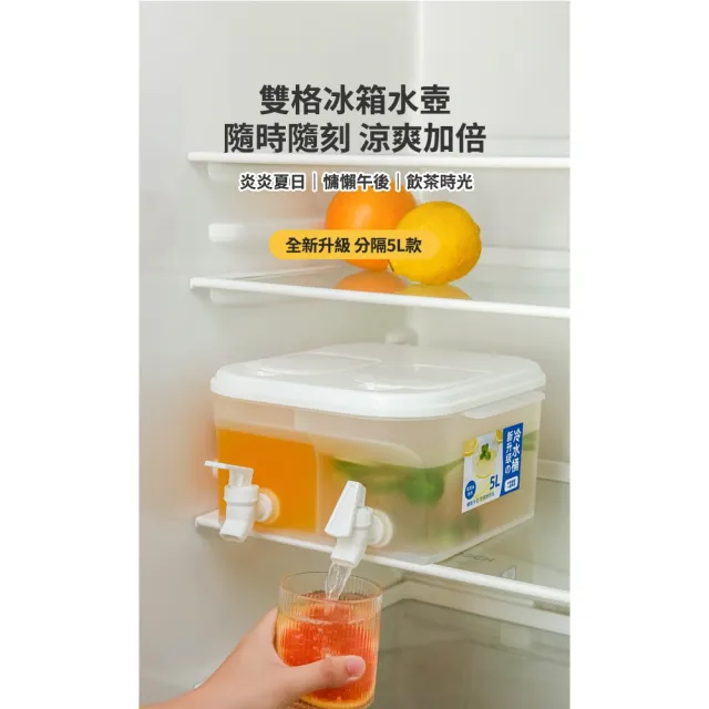 【ROYAL LIFE】超大容量翻蓋直加雙格冷水壺(大容量 密封 冷飲 冷水壺 大口徑 防漏)