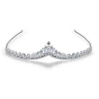 【Jpqueen】待嫁新娘閃亮耀眼鋯石宴會髮箍(白金色)