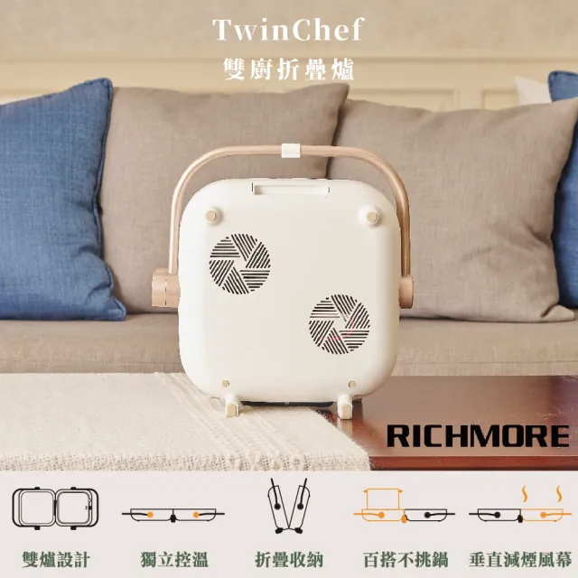 【RICHMORE】TwinChef 雙廚折疊爐單盤-內附平烤盤