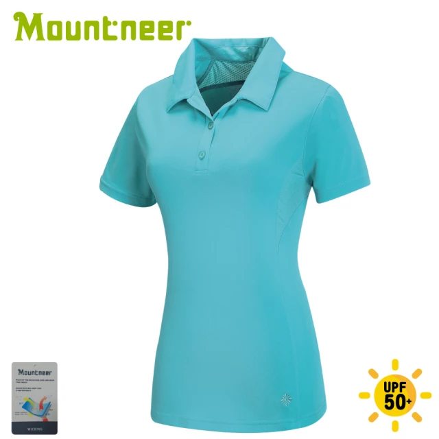 【Mountneer 山林】女 透氣排汗上衣《粉藍》31P28/POLO衫/休閒短袖/排汗衣(悠遊山水)