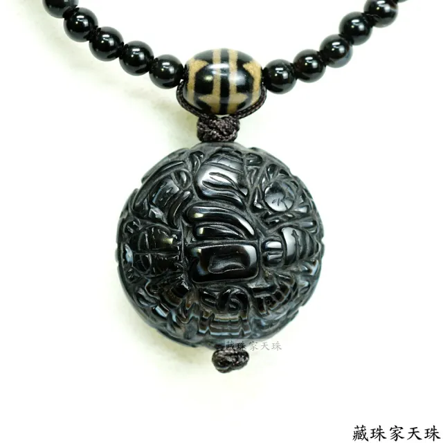 【藏珠家】精品31mm財咒天眼+八大吉祥圖天珠項鍊