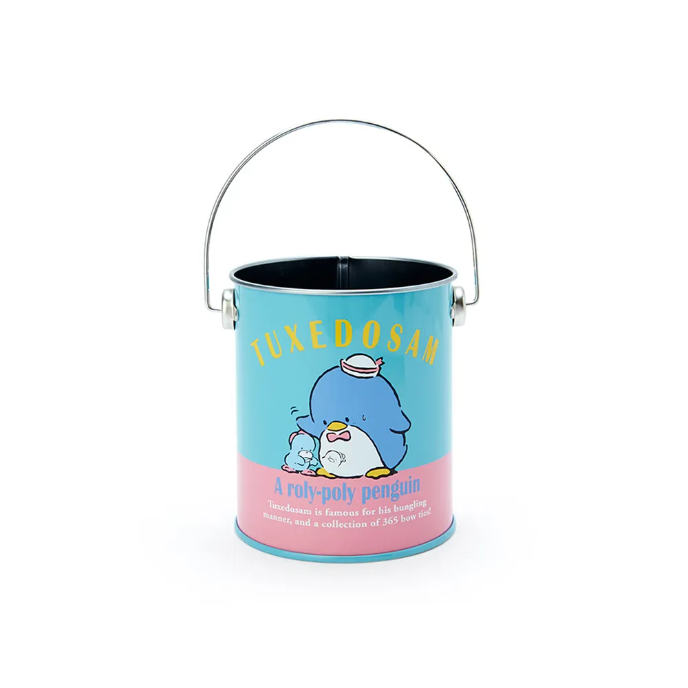 【SANRIO 三麗鷗】油漆桶造型 手提鐵製收納筒 鐵罐筆筒 山姆企鵝(文具雜貨)