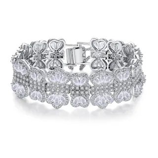 【Jpqueen】氣質典雅閃亮亮鋯石手環(白金色)