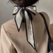 【JC Collection】韓國甜美緞面字母印刷領巾髮帶(白色、米色、雙鶴)