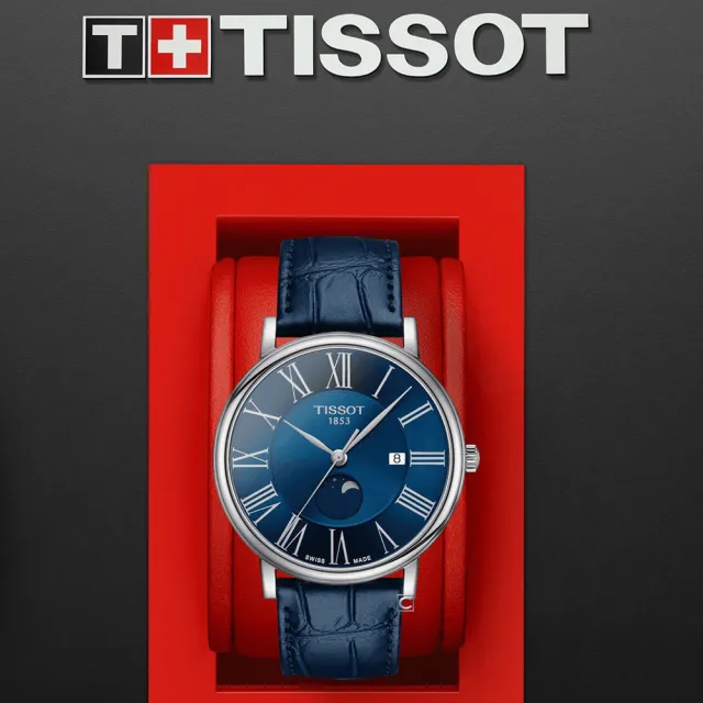【TISSOT 天梭 官方授權】CARSON經典月相顯示男錶 手錶 畢業禮物 慶端午 包粽(T1224231604300)