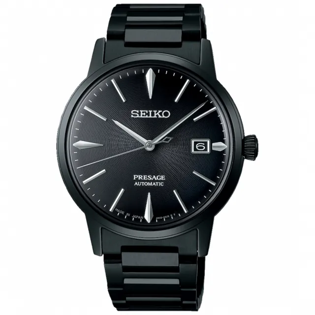 【SEIKO 精工】Presage 東京酒吧黑天鵝絨調酒機械錶-黑/39.5mm(SRPJ15J1/4R35-05E0SD)