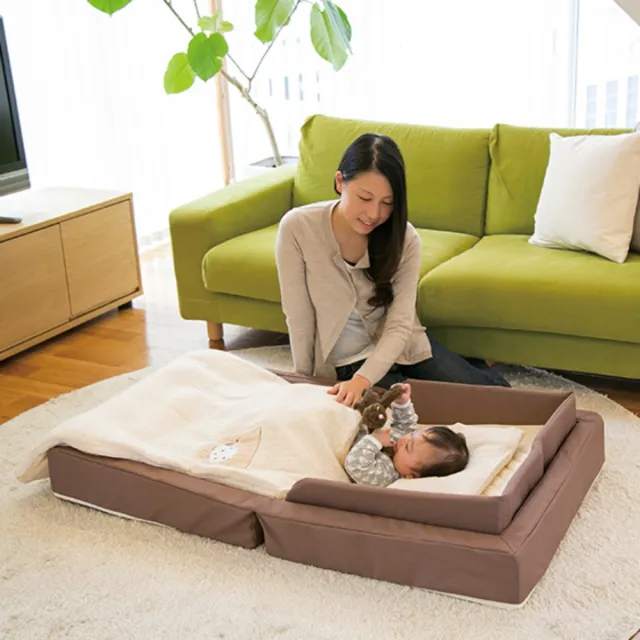 【Farska】透氣好眠可攜式床墊9件組FIT-L-有機棉(改變環境寶寶也能安心熟睡)