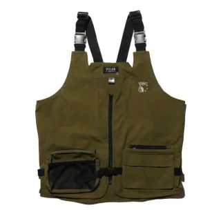 【POLER STUFF】日本限定 CT RIP POCKET VEST 工裝口袋背心 / 戶外多功能吊帶背心(橄欖綠)