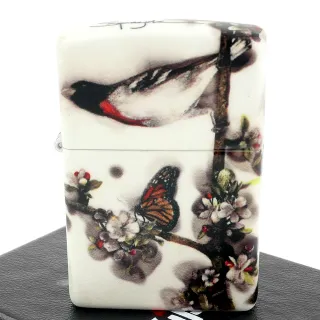 【Zippo】美系~火焰藝術家Spazuk-鳥與蝶圖案-540色彩印工法打火機