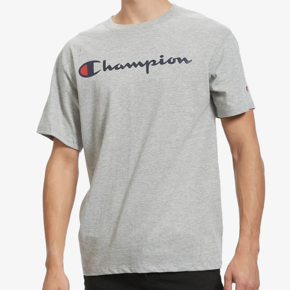 【Champion】草寫印刷LOGO重磅純棉短袖T恤